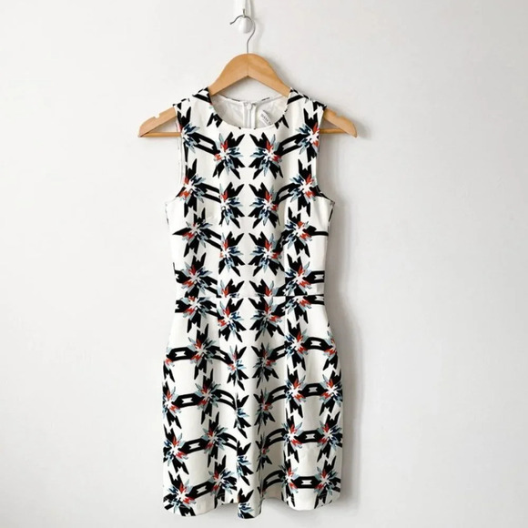 Tanya Taylor Floral Sleeveless Scuba Dress Sz 4 - Picture 1 of 8